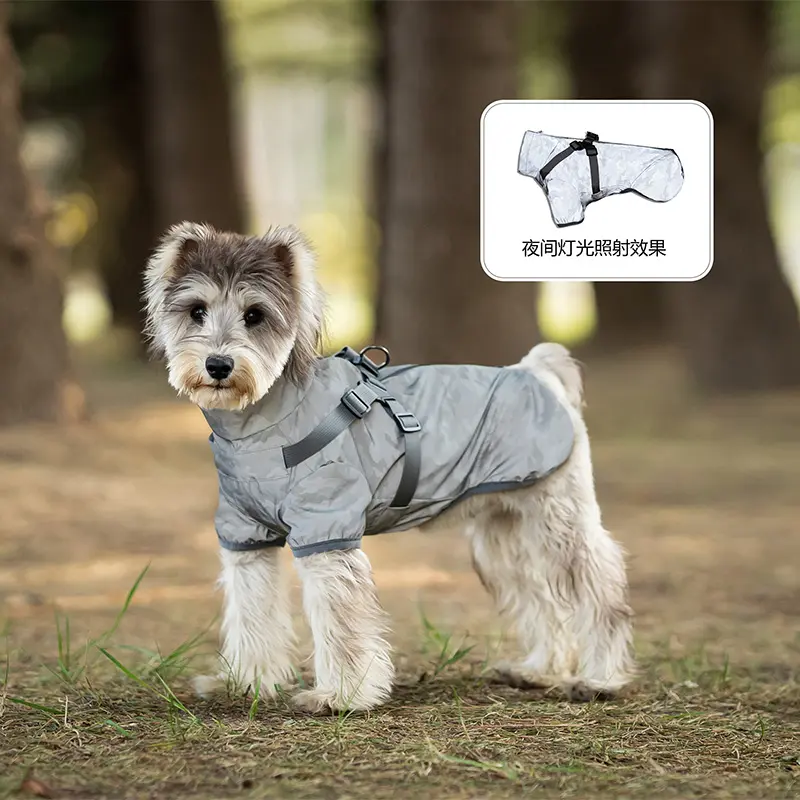 반사 사용자 정의 로고 럭셔리 개 비옷 코트 방풍 야외 브랜드 디자인 애완 동물 의류 공급 업체