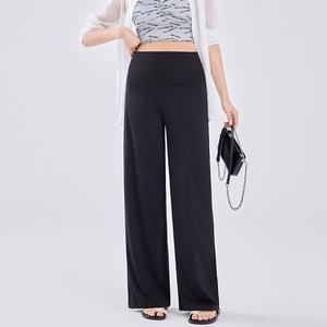 Pantalon de <span class=keywords><strong>grossesse</strong></span> extensible en soie glacée avec cordon de serrage, soutien sans armatures, confortable, coupe ample, pour l'été, style <span class=keywords><strong>jogging</strong></span> - Product Image 6