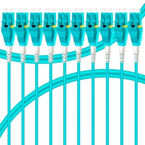 Câble de raccordement fibre optique OEM ODM Uniboot LC vers LC OM3, lot de 10, 0,5 <span class=keywords><strong>m</strong></span> (1,5 pi), 10 Gbit/s, multimode, duplex, 50/125 µ<span class=keywords><strong>m</strong></span>, LSZH - Product Image 1