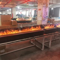 Cheminées électriques à vapeur 3D RVB 1800MM Insérer des cheminées à vapeur d'eau haut de gamme pour la maison et l'hôtel Installation métallique intégrée