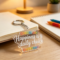 Porte-clés en acrylique transparent en gros, imprimé, lettres colorées, cadeau, logo personnalisé, porte-clés en acrylique positif – Grande Vente