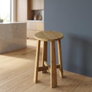 Teak Reclaimed Round Bar <b>Stool</b> Modern Finish Solid Wood Strong Durable Commercial Use Outdoor Home Bar Hotel <b>Dining</b> Furniture - Product Image 3
