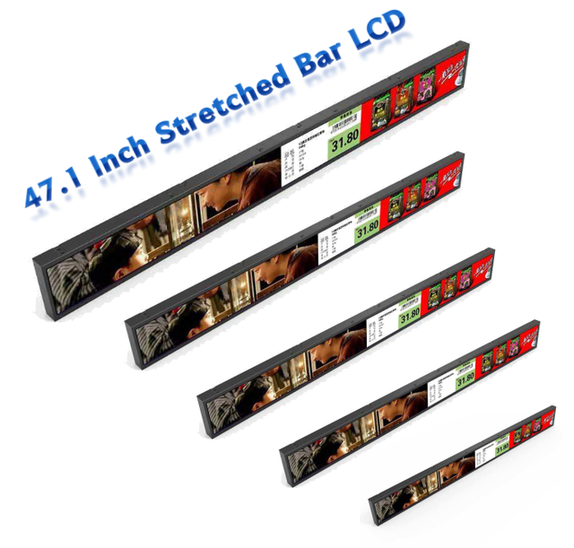 4K 47.1 Inch Stretched Bar TFT LCD Digital Signage Display DV471FBM-N10 3840x160 Resolution Elevator Use