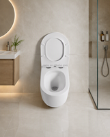 Ensemble de toilettes suspendues en céramique pour salle de bain, cuvette monobloc, chasse d'eau en spirale, siphon en P, montage mural