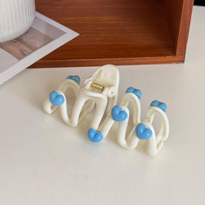 DOWELL krem kalp dalga klip plastik 10.5cm kore saç aksesuarı Modern tasarım yay at kuyruğu saç pençe klip kızlar için parti - Product Image 6