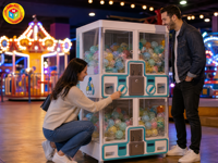 Machine à gacha quatre unités avec fenêtres transparentes pour les prix 95x78x192 cm