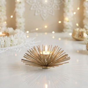 Modern Art Luxury Design Wire <b>Tea</b> Light <b>Candle</b> <b>Holder</b> for Diwali Festive Home Decorations - Product Image 1