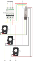 Compteur d'énergie intelligent triphasé WiFi sur rail DIN, moniteur de puissance bidirectionnel pour système solaire domestique et industriel