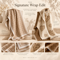 Châle Géométrique Léger pour Femme, Tissé Jacquard, Réversible, Doux, Lisse, Chaud et Confortable, Écharpe d'Hiver, Vente en Gros, Cadeau