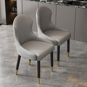 यूरोपीय आधुनिक शैली नरम चमड़े के डाइनिंग चेयर एमडीएफ पैनल बैकरेस्ट होम कॉफी शॉप फर्नीचर के लिए - Product Image 6