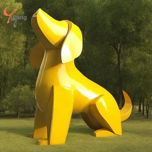 Statua di Cane in Resina Artistica Astratta Personalizzata, Scultura Animale Colorata per Decorazione Casa e <span class=keywords><strong>Giardino</strong></span>, Statuetta di Cane in FRP con Graffiti - Product Image 4