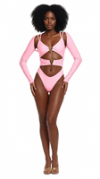 Costume Monokini Neon a Maniche Lunghe con Cut-out, Personalizzabile OEM, per Carnevale, Trinidad Monday Wear, Jouvert, Miami, Fornitore di Costumi da Bagno Private Label