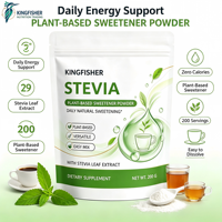 Fabricant de poudre d'édulcorant à base de stévia OEM ODM, poudre naturelle à base de plantes sans sucre en sachet refermable, étiquette privée en vrac