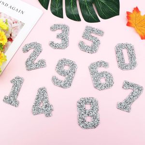 Lot de numéros thermocollants en strass, appliques numérotées en strass à coudre pour vêtements DIY - Product Image 2