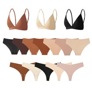 Conjunto de Bralette Triangular <span class=keywords><strong>Sin</strong></span> Costuras, Sujetador <span class=keywords><strong>Push</strong></span>-<span class=keywords><strong>Up</strong></span> Cómodo de Media Copa para Senos Pequeños, Sexy y <span class=keywords><strong>Sin</strong></span> Varillas - Product Image 6