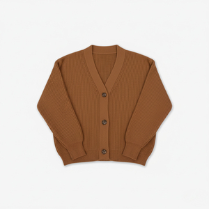 Cardigan décontracté simple en tricot torsadé vietnamien anti-rides, 100 % acrylique, sans impression, col en V, couleur unie, 3 boutons - Product Image 6