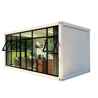 Maison conteneur moderne en verre préfabriquée, design modulaire pour chambre à coucher, cuisine extérieure, maisonnette respirante préfabriquée