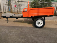 Petit godet de remorque agricole à quatre roues Micro-Tiller Transport monté sur tracteur à conducteur marchant pour l'agriculture et le jardinage