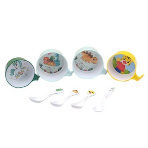 Wuhe Children's Melamine Bowl With Handle And Spoon Bpa Free Anti Scalding For 0-12 Months Kids Feeding - Product Image 5