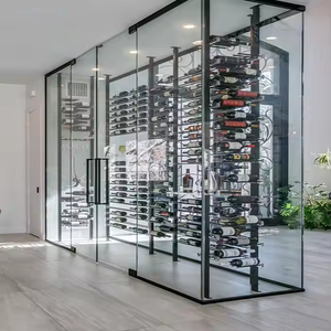 Exhibidor de Vino <span class=keywords><strong>Vertical</strong></span> de Metal y Madera Maciza, Montado en la Pared, con Altura Ajustable y Funciones Extensibles para Muebles del Hogar - Product Image 3