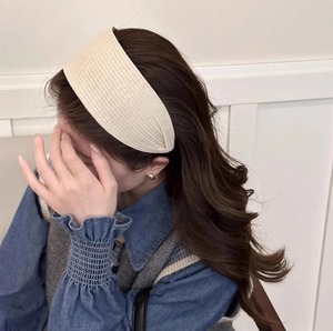 Celebrity with the same wide-brimmed knitted headband female cloud non-slip hairpin wash <b>face</b> headband headband headdress - Product Image 4