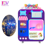 Distributeur automatique de barbe à papa FunVending pour écoles, entièrement automatisé, nettoyage automatique, gestion basée sur le cloud, 21 pouces