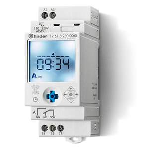Interruptor de Tiempo Digital Semanal Finder 16A 230V con Control NFC para Automatización Eléctrica - Product Image 1