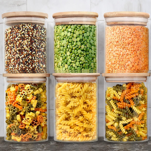 <span class=keywords><strong>Barattoli</strong></span> in <span class=keywords><strong>Vetro</strong></span> di Medie Dimensioni da 450ml (15oz) per Cereali, Pasta, Farina, Zucchero, Contenitori per Dispensa <span class=keywords><strong>con</strong></span> Coperchi Ermetici - Product Image 6