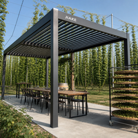 Pergola en aluminium Jiake 6063-T5 avec toit à lames motorisé pour ferme de chouilles, terrasse, jardin, patio, espace extérieur, gazebo, pavillon
