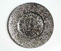 Assiettes de présentation en verre de luxe de 33 cm (13 pouces) avec bord doré, style américain, en verre émaillé, pour la location, lot de 100 pièces