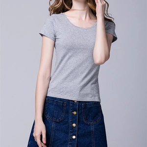 Camiseta con estampado personalizado para mujer, camiseta de verano de Color sólido, camiseta informal de algodón para mujer, <span class=keywords><strong>poleras</strong></span> elegantes para Mujer - Product Image 6