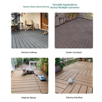 Plancher en WPC à emboîtement, composite bois-co-extrudé, épaisseur 20 mm, 300x300 mm, moderne, résistant à l'usure, pour balcons, terrasses, terrasses DIY