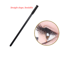 Mini baguette de Mascara en Nylon, forme droite, brosse à cils, spirale pliable, noir, bobines, 3 pièces