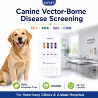 Kit de test vétérinaire pour chien 4DX EHR ANA Babesia Détecteur d'antigènes de la maladie de la laineuse, kit de test rapide combiné, clinique vétérinaire, prix d'usine OEM
