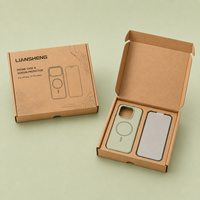 Boîte d'expédition auto-scellante en carton kraft ondulé écologique, recyclable et biodégradable, impression de logo personnalisée pour appareil photo, téléphone portable
