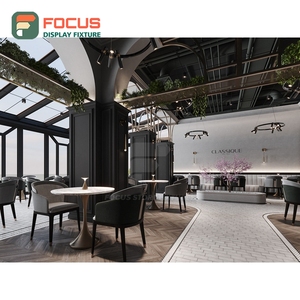 Vitrine à café grand format en bois avec façade en verre, étagère de présentation pour la vente au détail, vitrine pour torréfaction de café - Product Image 6