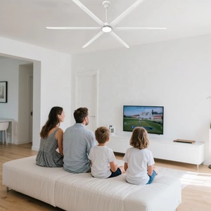 Quạt trần công nghiệp cỡ lớn 96 inch, 6 cánh bằng nhôm, điều khiển từ xa, tích hợp đèn LED, bán trực tiếp từ nhà máy - Product Image 5