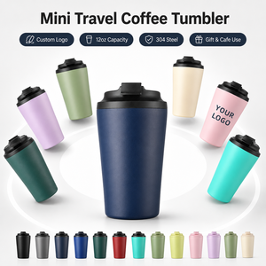 Wholesale 12oz Double Wall Stainless Steel Travel Coffee Thermal Mug Flask Vacuum Insulated Reusable Coffee Tumbler Cup With Lid - Product Image 1