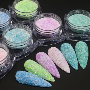 ชุดผงน้ำตาลกลิตเตอร์สะท้อนแสงไล่เฉดสี 6 สี สำหรับตกแต่งเล็บ - Product Image 2
