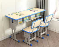 Usine directe deux places MDF bureau d'école et chaise école primaire ensemble de meubles