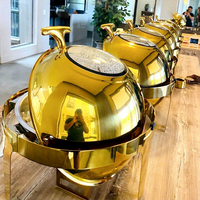 Réchaud Professionnel pour Buffet d'Hôtel, Chauffe-Plats Rond à Cloche en Acier Inoxydable, pour Buffets et Événements