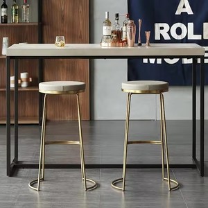 Bắc Âu hiện đại sang trọng da thanh phân cá nhân ghế cao vàng kim loại chân sáng tạo <span class=keywords><strong>backless</strong></span> nhà ăn phòng khách sử dụng - Product Image 3