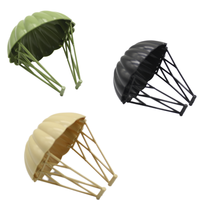 Mini-Fallschirm-Spielzeug-Set: Runde Kuppel, Schlitten, bunte Leichte Schnüre, Haken, WW2 Armeegrün Fallschirmjäger-Spielset