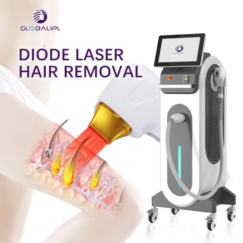 Professional newest clinic skin Painless Permanent 755 808 1064 Laser Hair Removal Machine