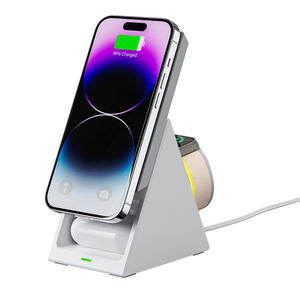 Cargador Inalámbrico 3 en 1 de 15W Magnético para <span class=keywords><strong>iPhone</strong></span>, <span class=keywords><strong>AirPods</strong></span> y Teléfonos, Compatible <span class=keywords><strong>con</strong></span> Enchufes de Reino Unido y Australia, Novedades 2025 - Product Image 1
