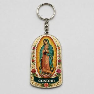 Llavero Personalizado Mayorista de la Virgen de Guadalupe, Cadena Católica Esmaltada, Souvenir Religioso de Iglesia, Llavero de Peregrinación - Product Image 3