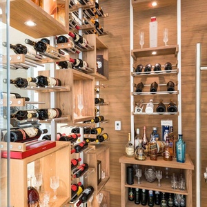 Vinoteca Moderna de Acero Inoxidable con Cristal, Independiente, para Sala de Estar, Estilo Europeo - Product Image 2