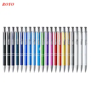 Production en usine beau cadeau promotionnel de la publicité multicolore Push stylo à bille en métal stylo à bille avec logo personnalisé