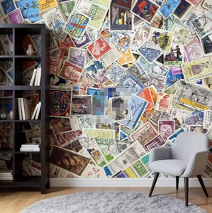 Auto-adhésif Classique Monde Timbre Collage <span class=keywords><strong>Mural</strong></span> Décoration de La Maison Papier Peint - Product Image 1