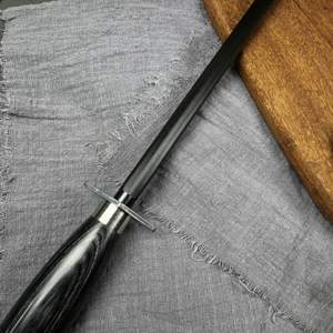 12 Inch Chuyên Nghiệp Mài Giũa Màu Đen Thép Carbon Cao Dao Mài Mài Giũa Thép Dao Mài Que Với Pakka Gỗ - Product Image 3